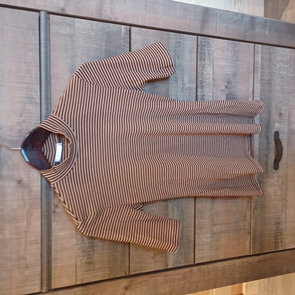 Striped mock top.